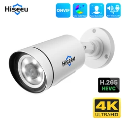Hiseeu 4k 8mp poe ip cctv video überwachungs kamera h.265 sicherheits farbe nachtsicht wasserdichte kugel kamera p2p onvif für nvr