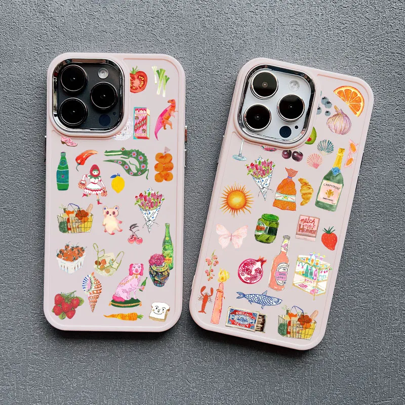 

Silicone Phone Case For iPhone 16 15 14 Pro Max Plus 13 12 11 Pro Max XR XS X 7 8 SE Summer Elements Wine Fruit juice Back Cover