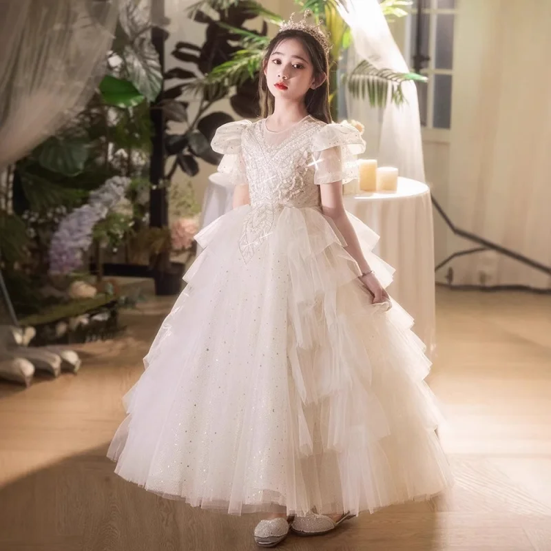 Children's Formal Dress High-end Princess Dress Luxurious Niche Girls' Birthday Show Host High-end Piano Performance Dress