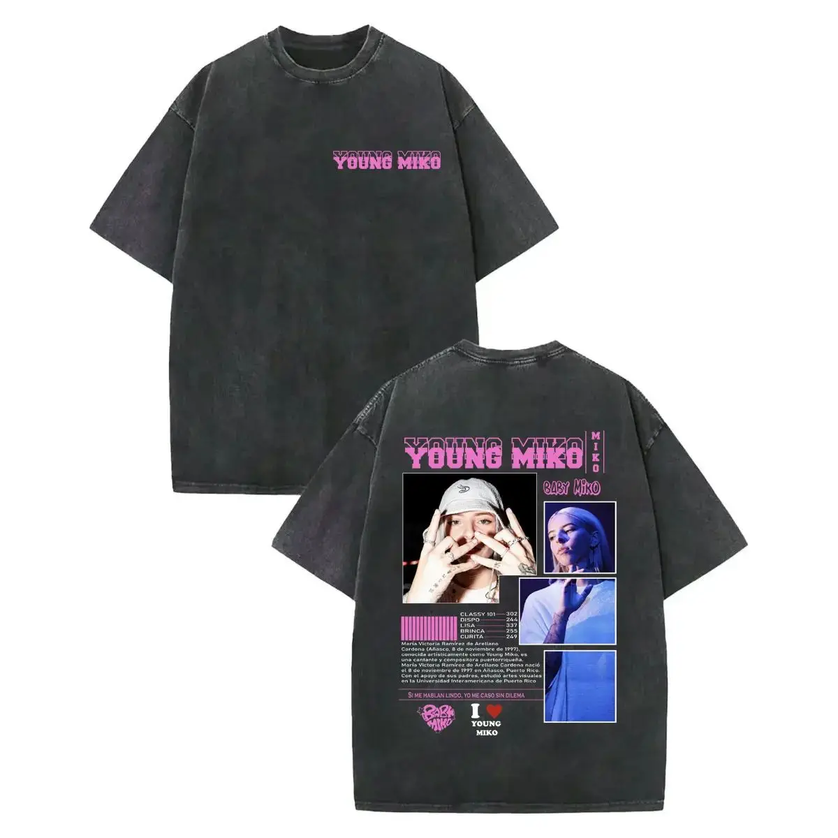 Young Miko Do Not Disturb Album Graphic T Shirt Vintage Washed Tops Fashion Hip Hop Short Sleeve T-shirt Oversized T-shirts