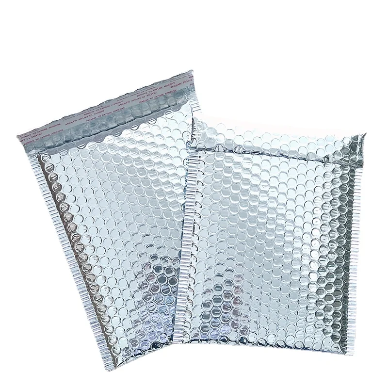 

40pcs 8 sizes Silver Padded Shipping Envelope Metallic Bubble Mailer Aluminum Foil Gift Bag Packing Wrap