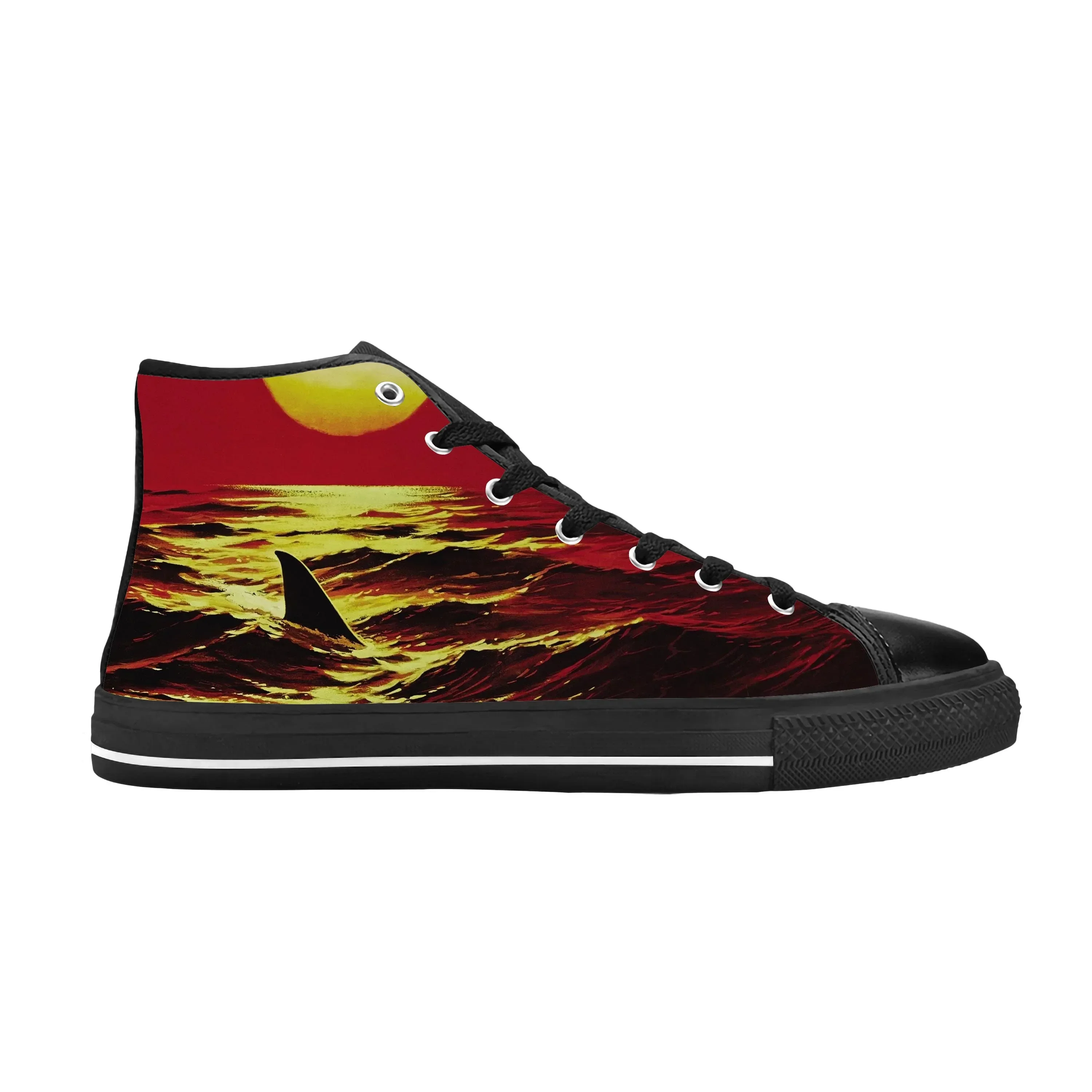 

Jaws Jaw Shark Animal Movie Horror Fashion Funny Casual Cloth Shoes High Top Comfortable Breathable 3D Print Men Women Sneakers