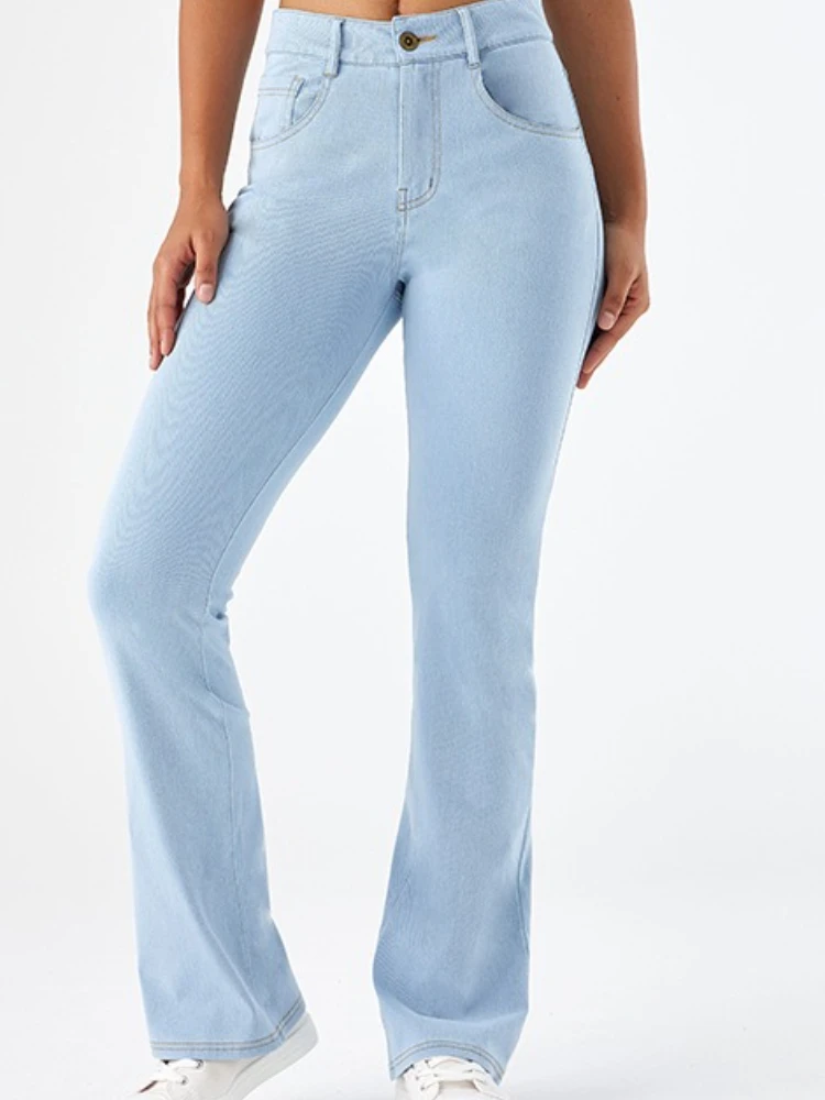 

Denim Pant Women Jeans Long Flare Pants Yoga Slim Mom Jeans High Waist Casual Trousers Y2k Streetwear Elegant Splice Work 2025