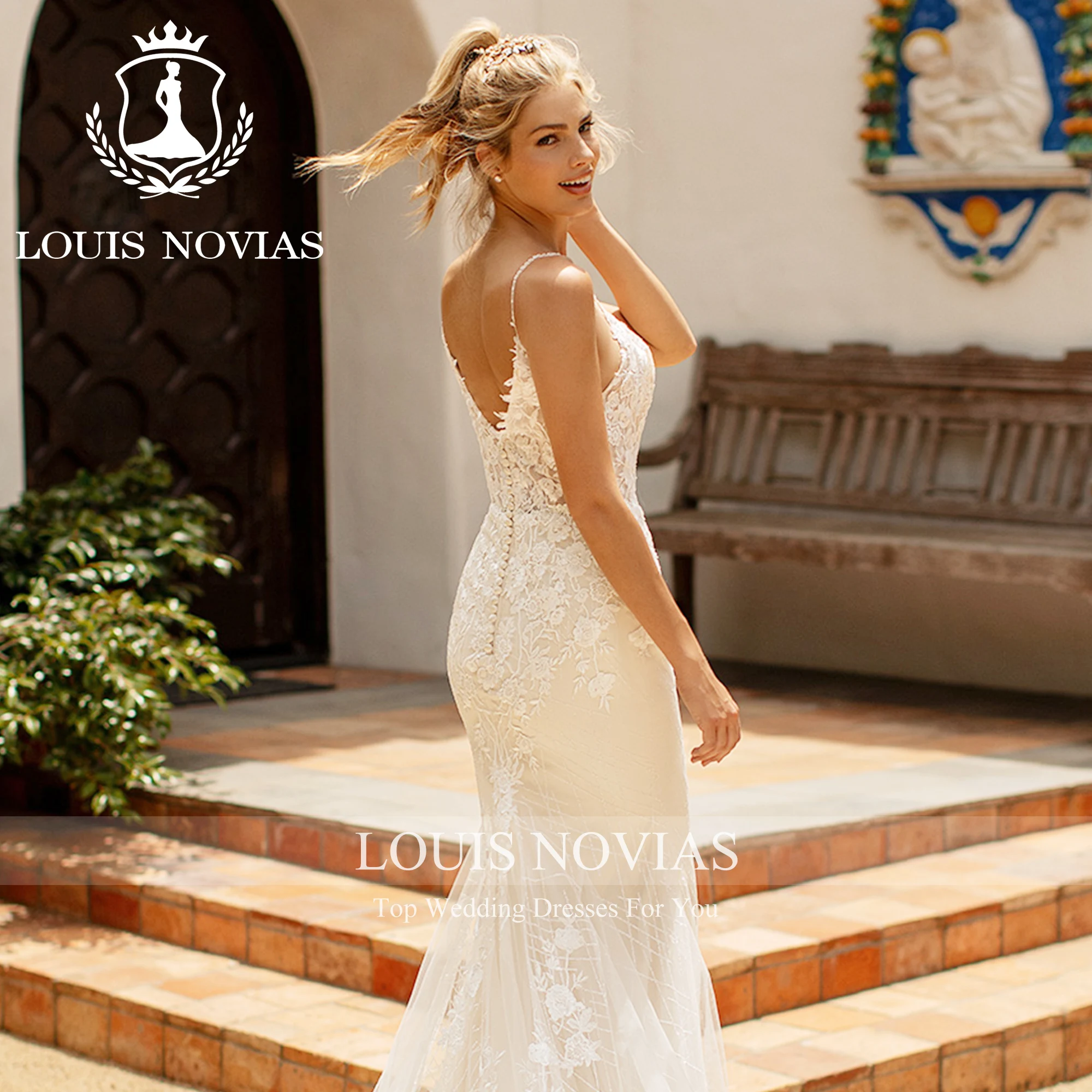 Louis novias ชุดแต่งงานแขนกุด2023ชุดเดรสผ้าไหมแก้วปักลายชุดเจ้าสาวชุดเดรส Vestidos de Novia