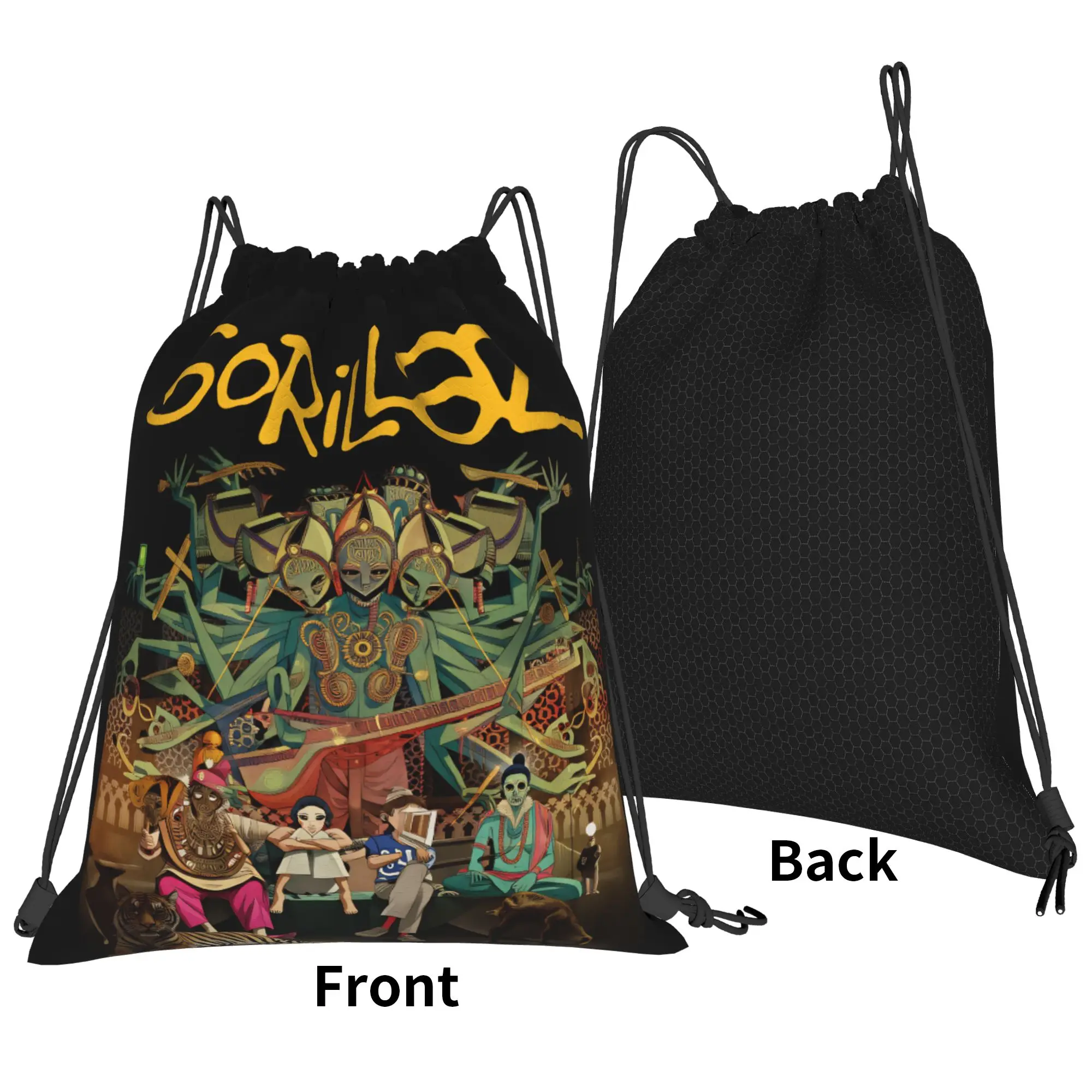 Gorillazs The Mountain Drawstring Bag  Retro Foldable Sackpack String Bags Couple Outdoor Beach Backpack