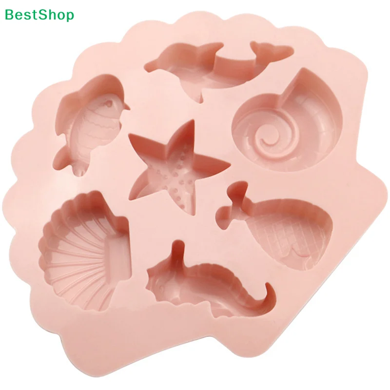 ★Sea Creatures Silicone Molder Fondant Baking Cake Chocolate Resin DIY Fish Mould Decoration Tools Cupcake Topper