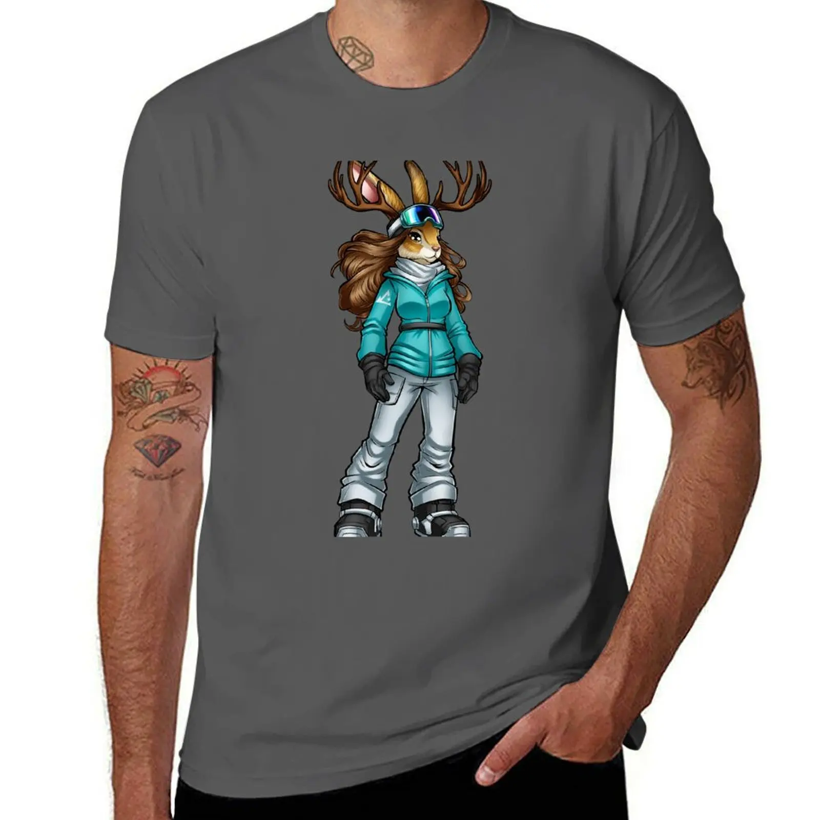 

Winter: Share Jackalope T-Shirt Casual Fashion Print Tee Top