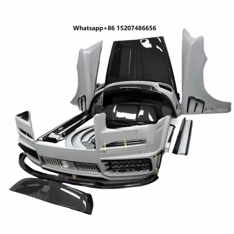 Conversion MSY style half of carbon fiber front hoods bumper car rear bumpers lip spoilers side skirts body kits for