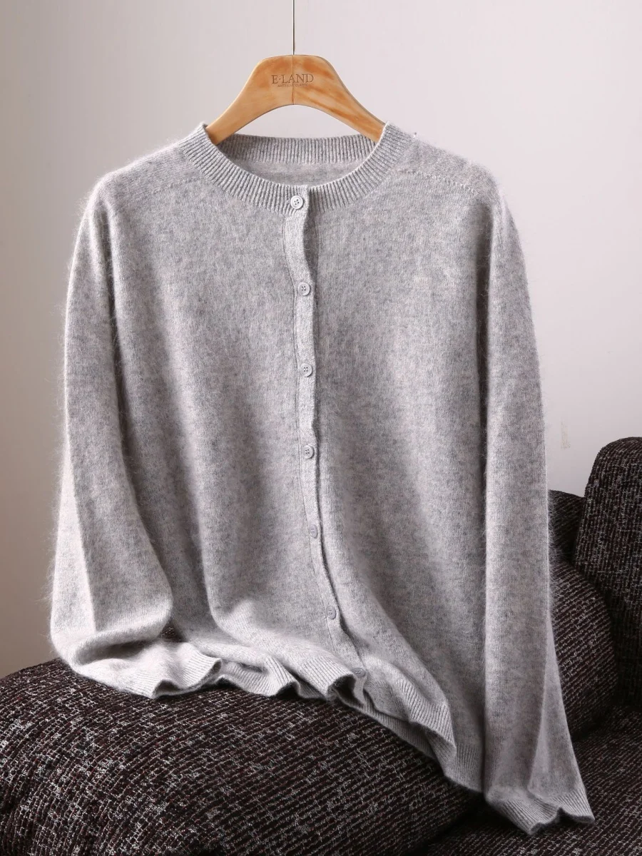 Women's Cardigans and Sweater Soild Wool Knitted Female Cashmere Sweater Autumn Winter Round Neck Basic Tops Y2K Clothes