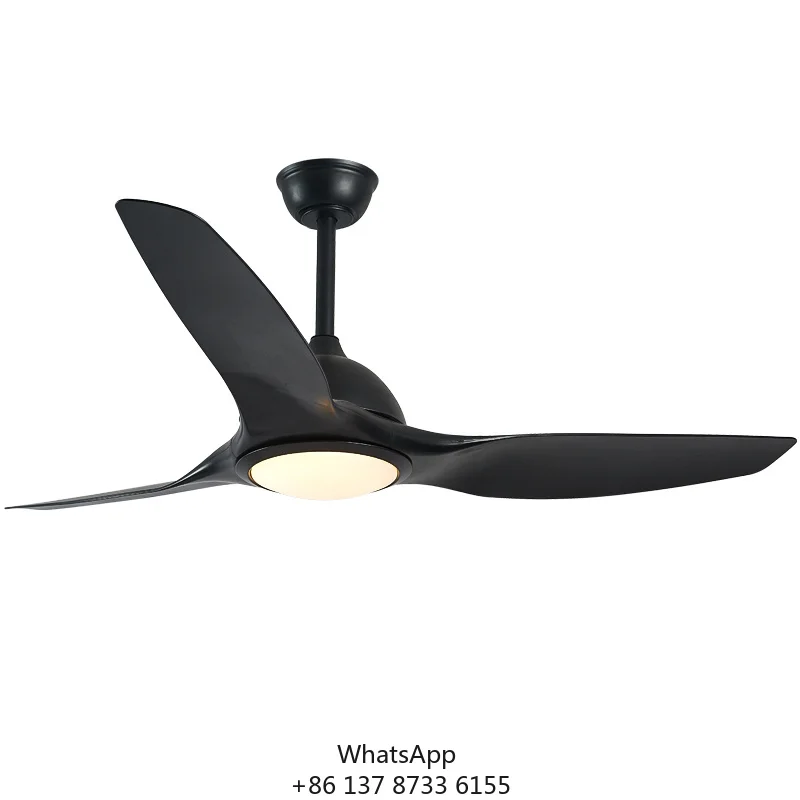 Model 666 52-Inch Modern Ceiling Fan Light ABS Plastic Blades DC Power Source Easy Box Remote Household Use Living Room