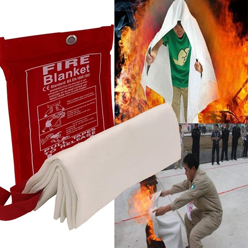 Fiberglass Fire Emergency Blanket Flame Retardant Blanket Emergency Survival Safety Cover