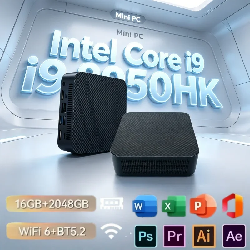 

Portable Mini PC 2026 New Intel I9 8950HK Processor 16GB RAM Large 1TB 2TB SSD BT5.2 WiFi6 Home Gaming Office Desktop PC