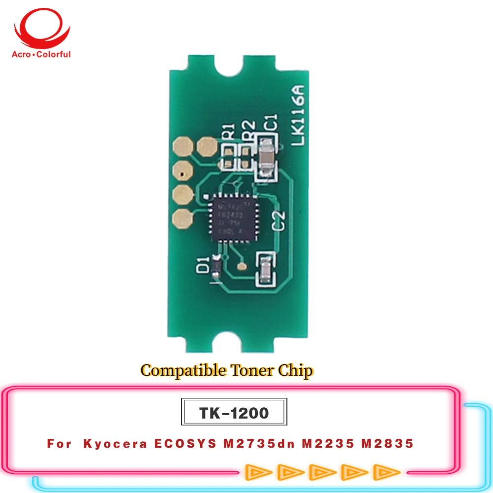EUR Compatible TK-1200 Toner Chip For Kyocera ECOSYS M2735dn M2235 M2835 Laser Printer Cartridge Reset Chip 3K