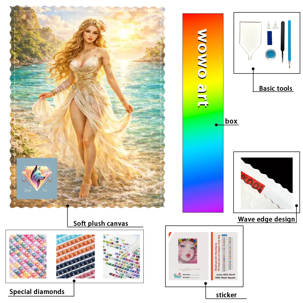 

【Piu Diamond Art】AFRODITA 100% resin FD+ab+cr Diamond Stamping Kit Perfect Masterpiece worth Buying