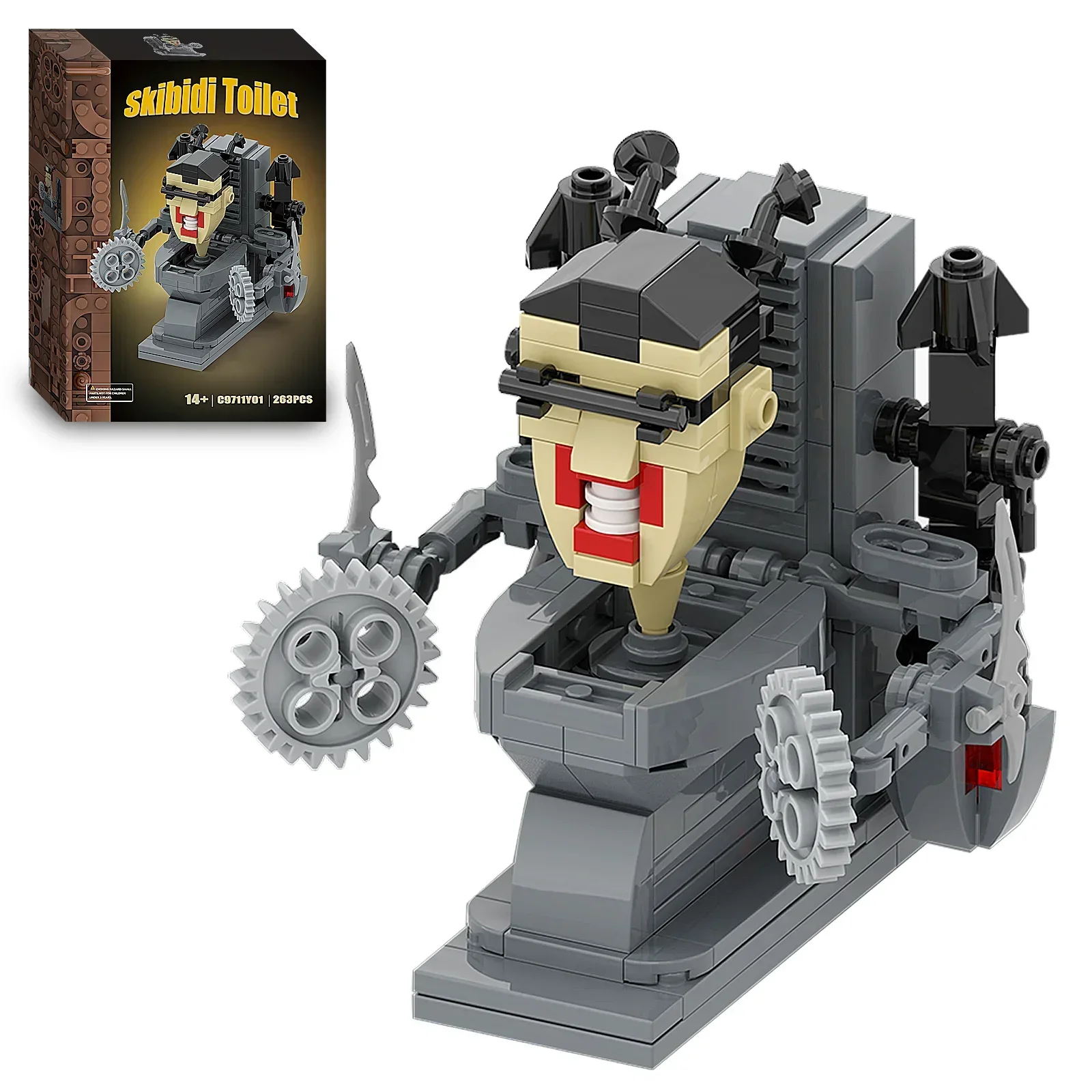 مجموعة مكعبات بناء شاشة Skibidi Toilet Man Vs - لعبة رجل الصوت والكاميرا للأطفال ومحبي الألعاب 127/263 قطعة #5