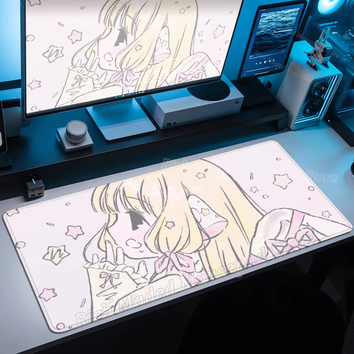 Cute Girl Desk Mat C-Chobits Chii Cartoon Laptop Mousepad Pink  Mouse Pad Office Pc Cabinet XXL Mouse Mat Extended Computer Pads
