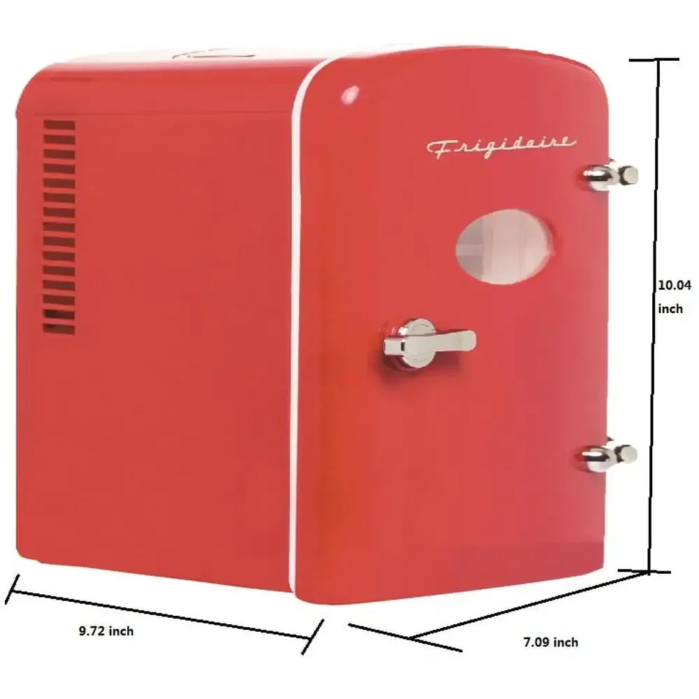 Portable Retro 6-can Mini Fridge EFMIS129 Red