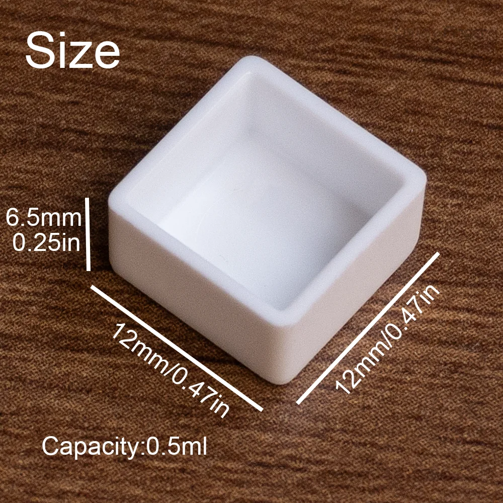 50/100 قطعة من المقالي المائية الفارغة - مقالي مربعة صغيرة سعة 0.5 مل للوحات السفر وتخزين طلاء العينات ومجموعات الألوان المائية ذاتية الصنع #2