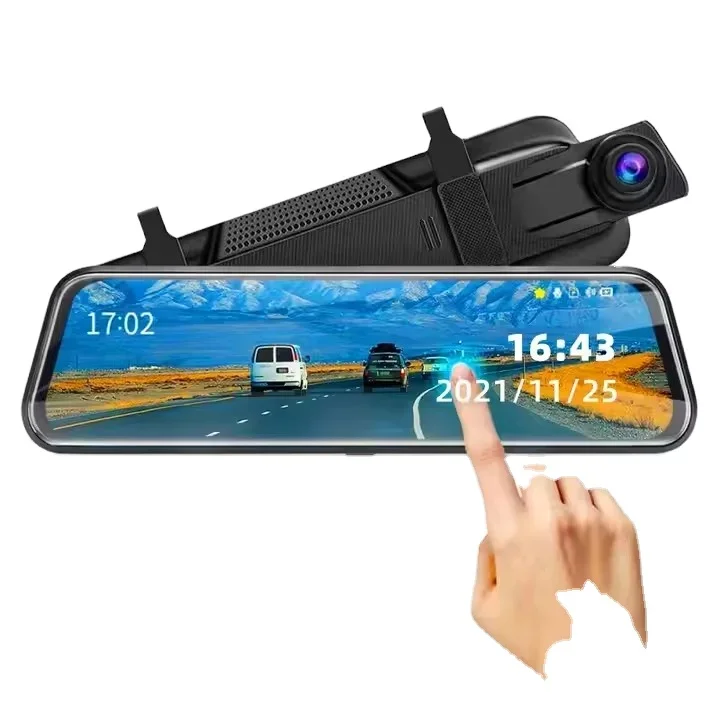 

10 inch Touch Screen Stream Media Car DVR Dash Cam Dual Lens Rear View Mirror Auto Dashcam Video Recorder Car HD Dash Camera