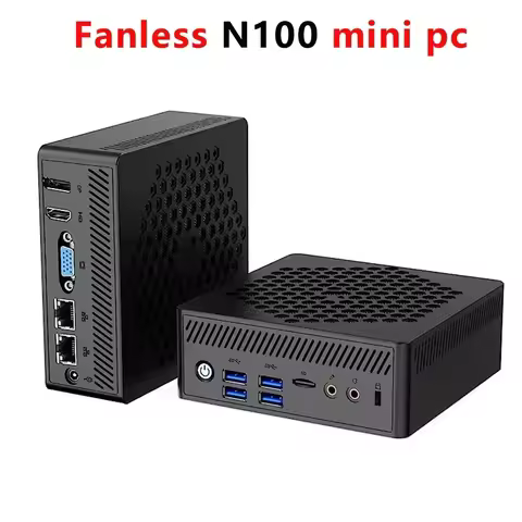 SZBOX AC8-N Fanless N200 Mini PC Alder Lake N100 Mini Computer Windows 11 Pro DDR4 16GB RAM 256GB NVMe SSD 4K WiFi 6 BT5.2