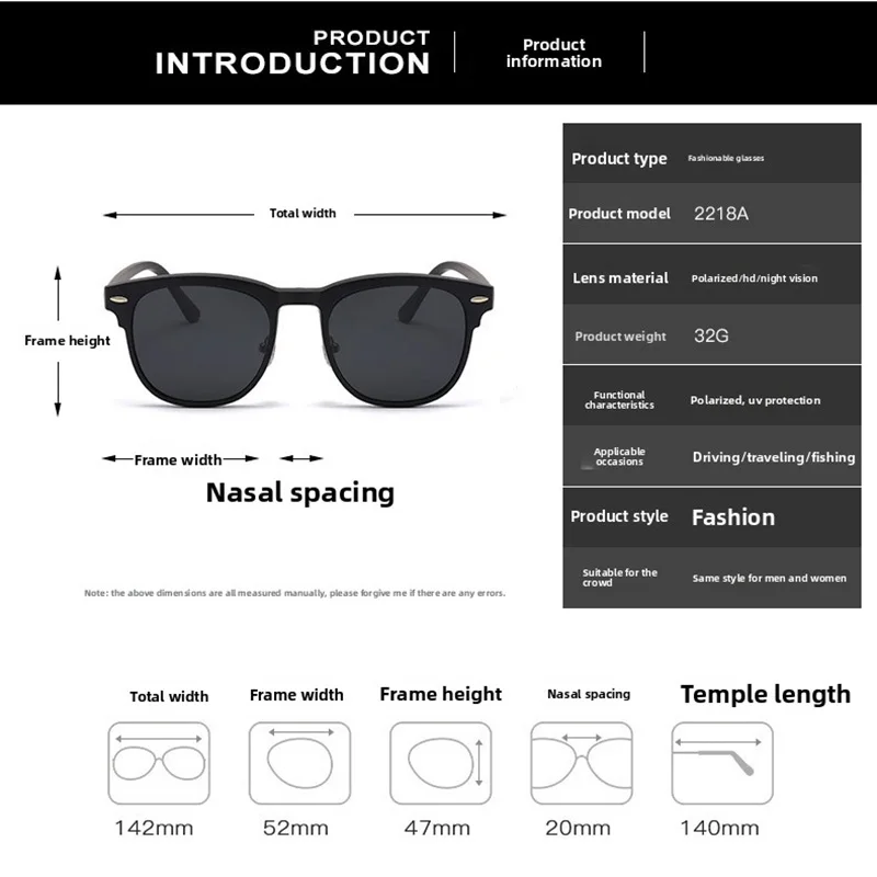 6 In 1 Spectacle Frame Men Women With 5 PCS Clip On Polarized Sunglasses Magnetic Glasses Male Computer Optical 2201