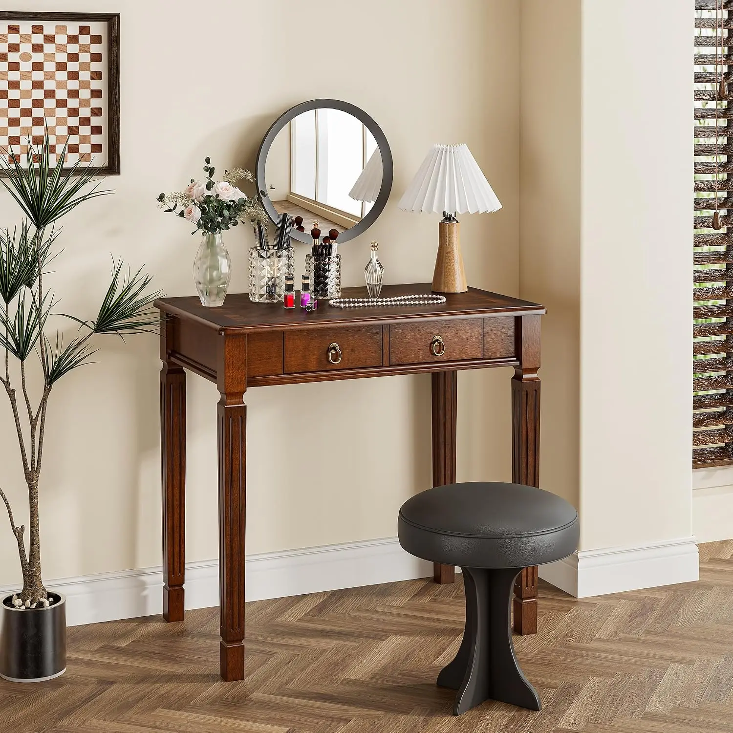 Small Writing Desk With 2 Drawers, 31.5