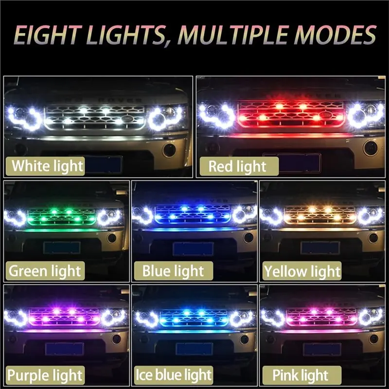 Wireless LED Strobe Lights 8PCS, 350 Mah USB Rechargeable, 8-Color High Brightness Waterproof With Remote Control
