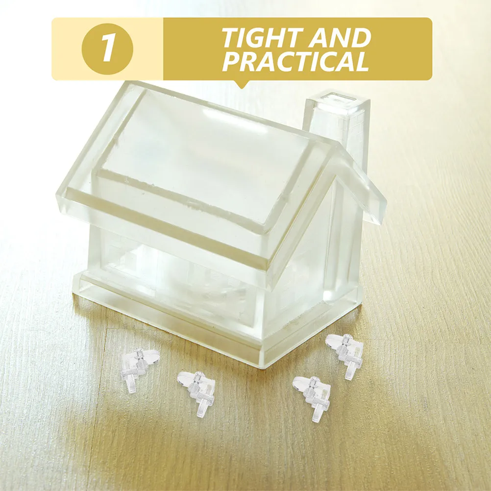40Pcs Transparent Acrylic L-Corner Brackets Clear Joint Brace for Glass Door Mirror Window Cabinet Shelf Support Hardware Fixing
