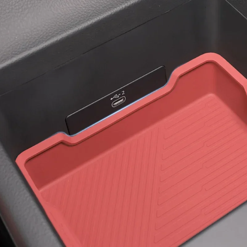 For Audi Q5L/Q5Lsportback 2018-2024  Car Central Control Storage Box Armrest Box Water Cup Cover Silicone Pad Car Accessories