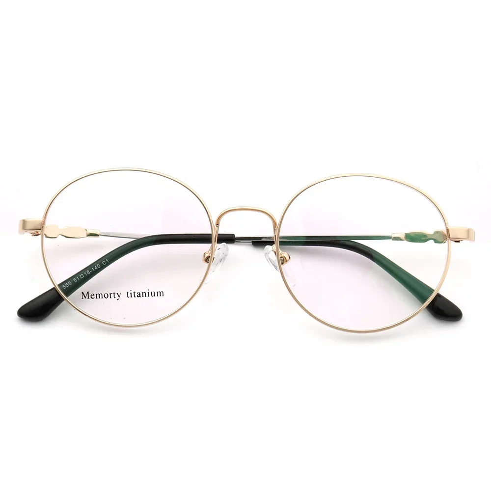 

Metal Vintage Glasses Frames Nerd Full Rim Eyeglass Women Round Frames for Men Memory Metal Lightweight Eyewear Customize Lenses