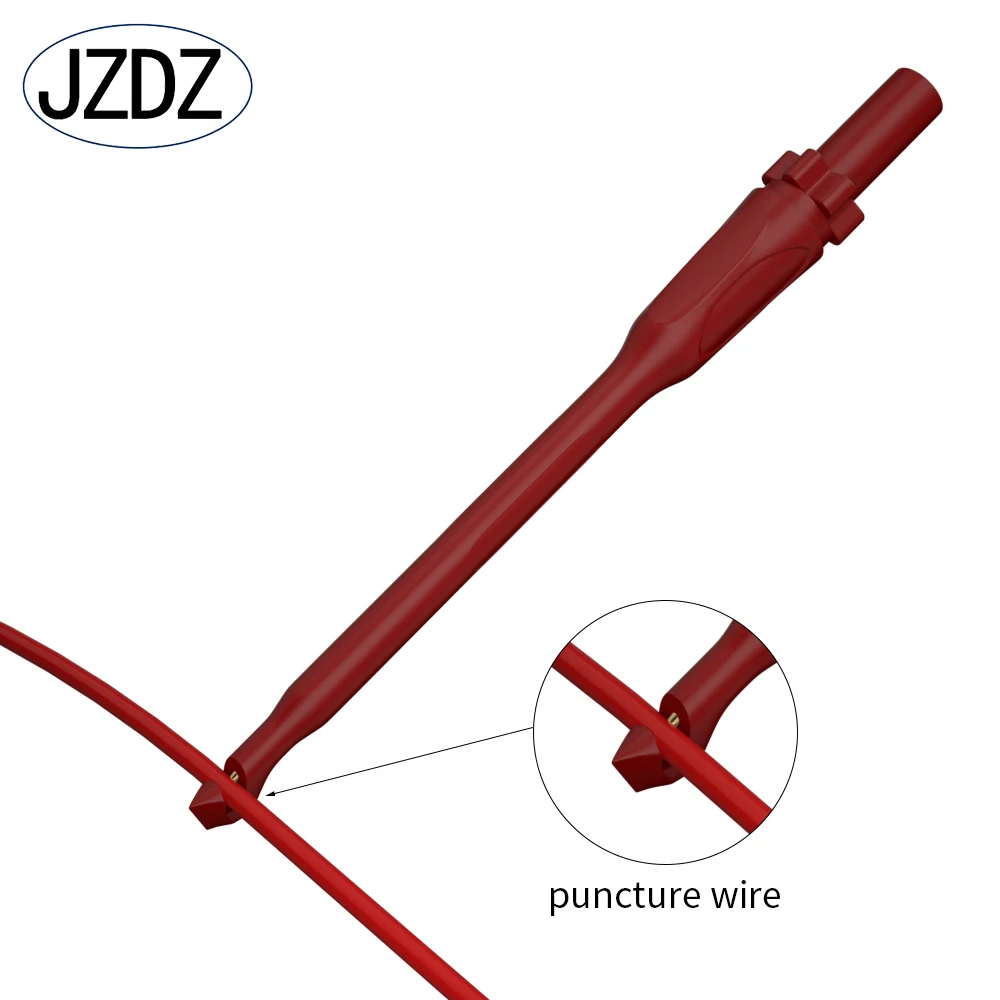 JZDZ 2pcs Test Probe Clip Non-Destructive Wire-Piercing Back Probe Pins 4MM Jack Puncture Test Hook Tool Red Black J.30036