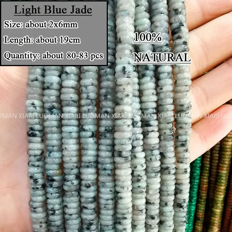 2x6MM Platte Ronde Natuursteen Kralen Labradoriet Agaat Jasper Turquoise Kristal voor Sieraden Maken Diy Armband Accessoires 15''