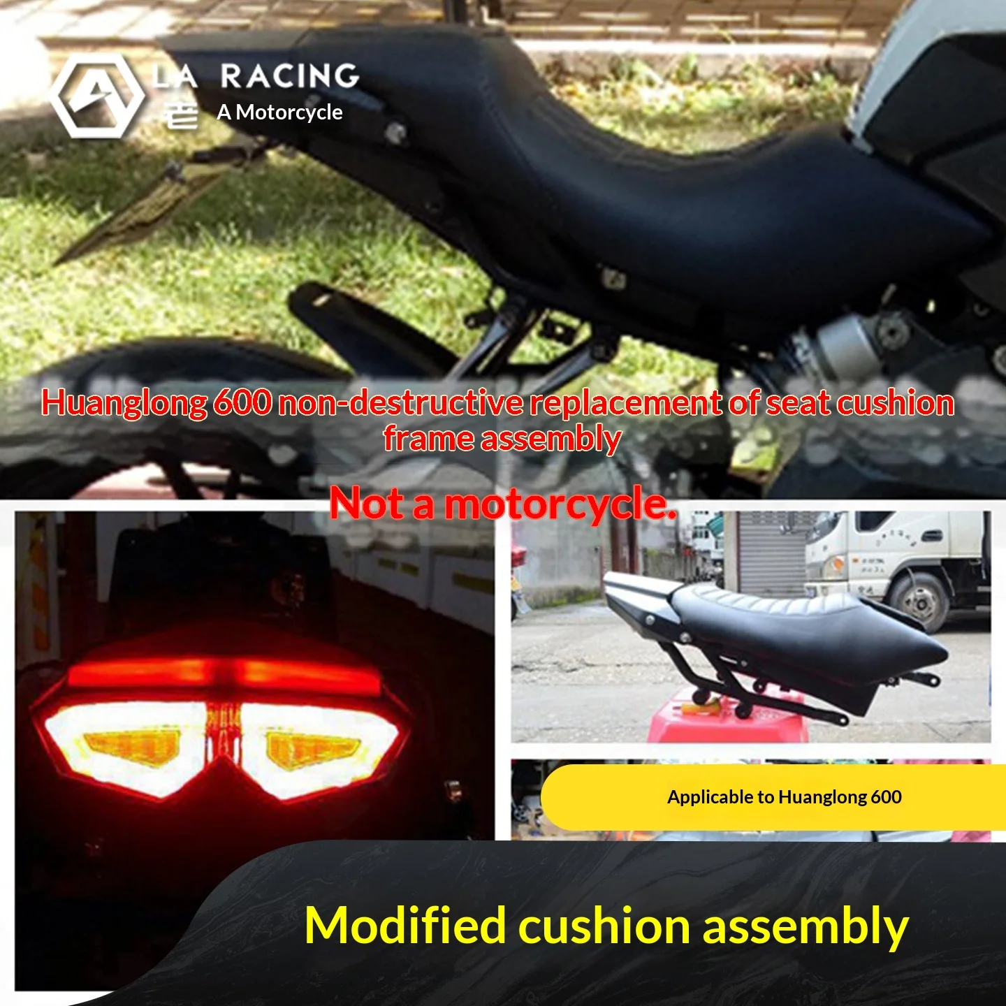 【Premium】For Benelli BN600 modified short tail seat cushion assembly, complete short rear seat seat with license plate holder fo