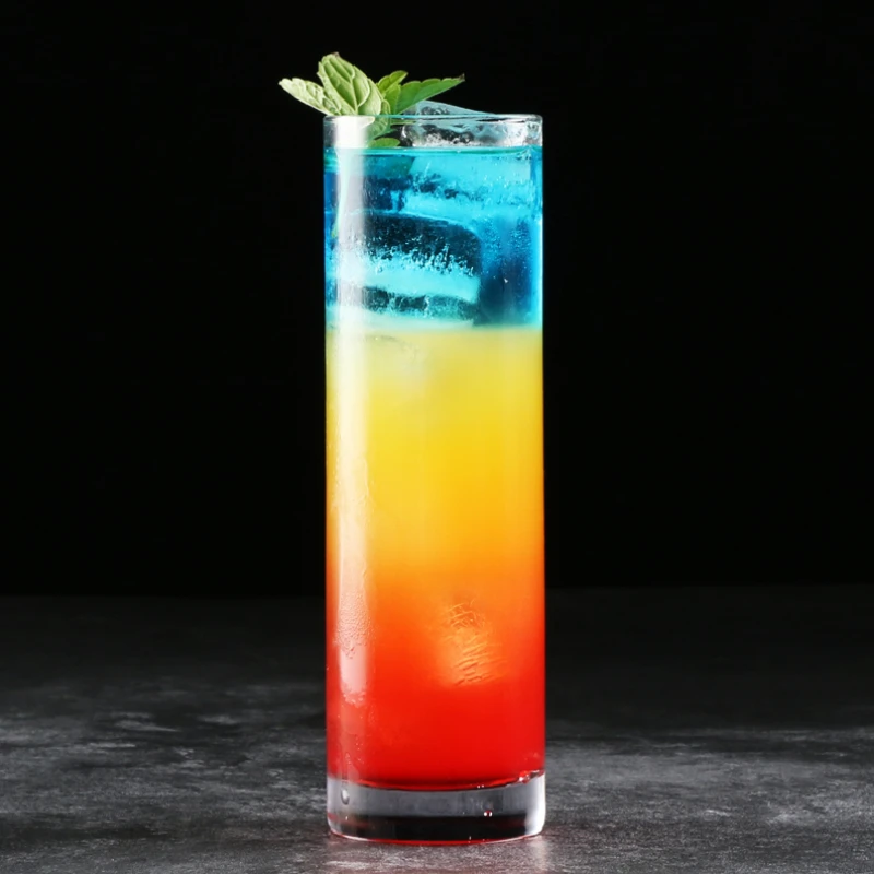 Japanese Style Cocktail Glass Straight Light And Thin Colin Glass Highball Long Glass Cup Juice Water Glass Cup For Home Bar