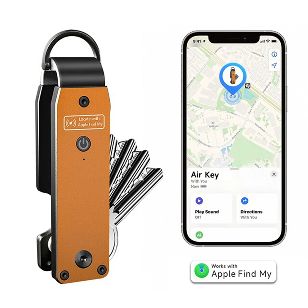 Key Organizer Werkt met Apple Find My, ingebouwde airtag-chips, biedt plaats aan 2-6 sleutels, autosleutelhangers met GPS-tracker, (alleen iOS) - afbeelding 2