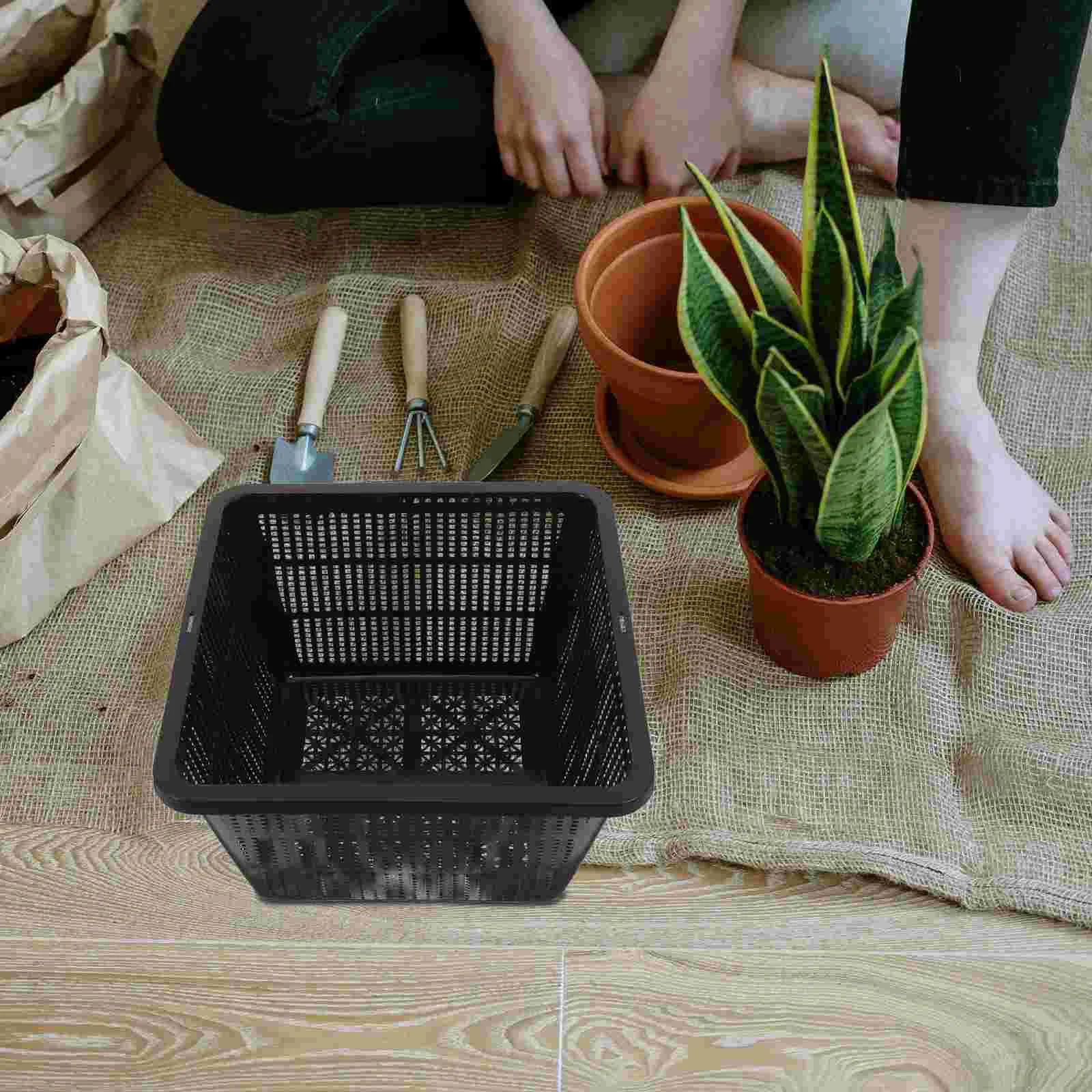 2 Pcs Hydroponic Equipment Pond Tub Planting Basket Bucket Floating Black Pots for