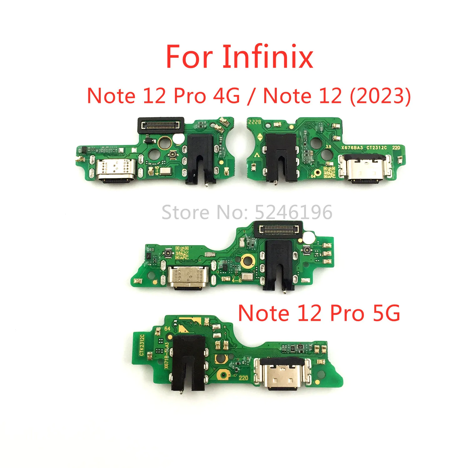 1 Uds conector Base de puerto de carga USB para Infinix Note 12 Pro 4G X676B Infinix Note 12 (2023) X676C Infinix Note 12 Pro 5G X671B