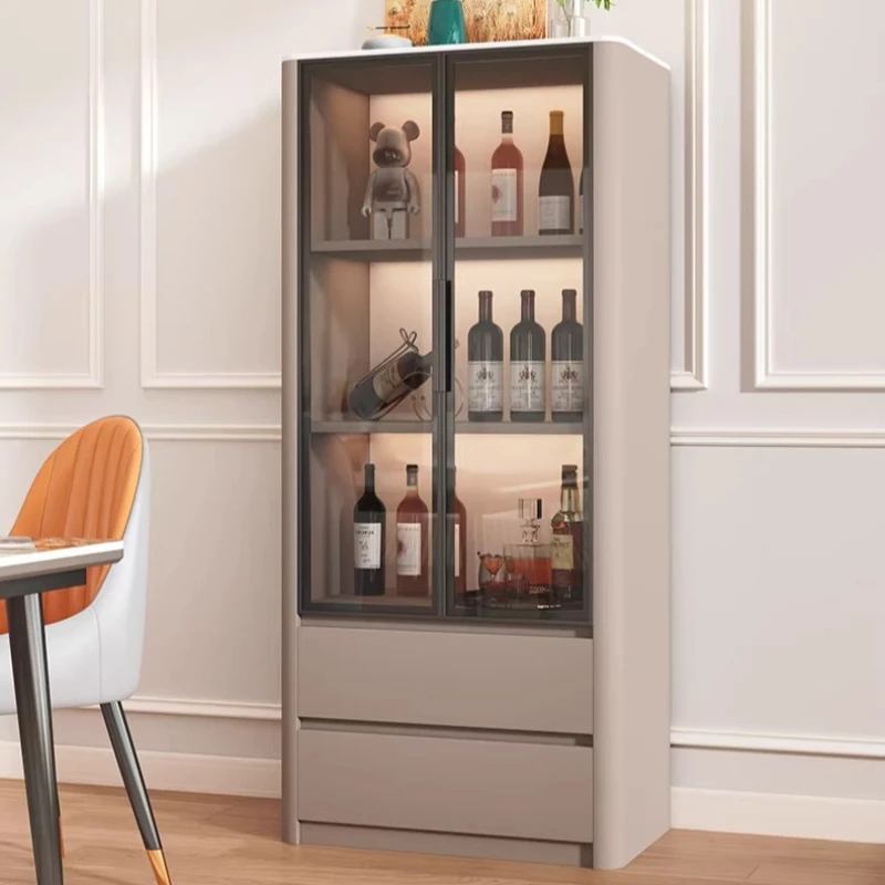

Light Luxury Wine Cabinet Integrated Against Living Room Wine Cabinet Household Small Vertical Bar Furniture Barschrank XY50JG