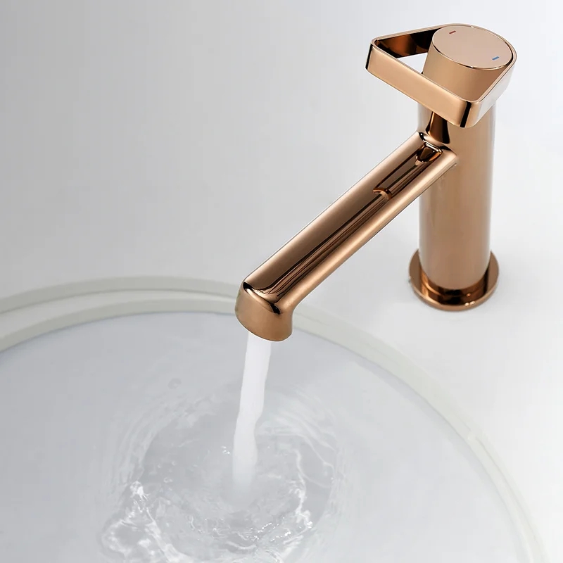 Basin Faucets New Triangle handle Design Black/White/Gold Taps Hot & Cold Mixer Copper Washbasin Sink Bathroom Accessories