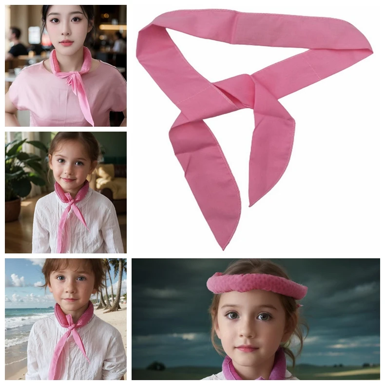 20 adet Pembe Yaz Buz Eşarp Havlu Serin Soğutma Kafa Bandı Soğuk fiziksel Antipiretik Ateş Azaltıcı Su Pet Boyun Soğutucu Eşarp