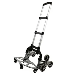 Portable Trolley Cart Aluminum Alloy with Wheels Upstairs Cargo FoldingTrolley Outdoor Step Climbing Travel Folded Trolley