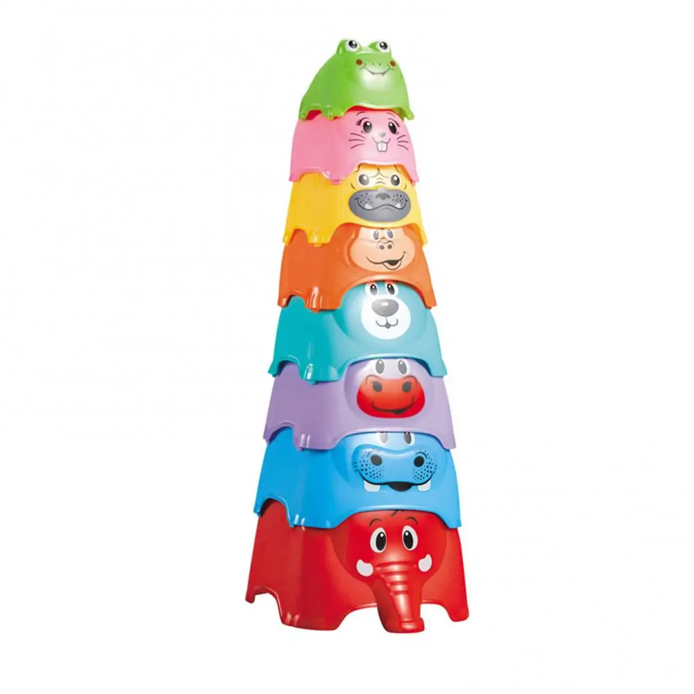 Children's Bath Water Toy Cartoon Elephant Stack Of Cups Early Education Enlightenment Toy Rainbow Stack Of Cups Baby Gift