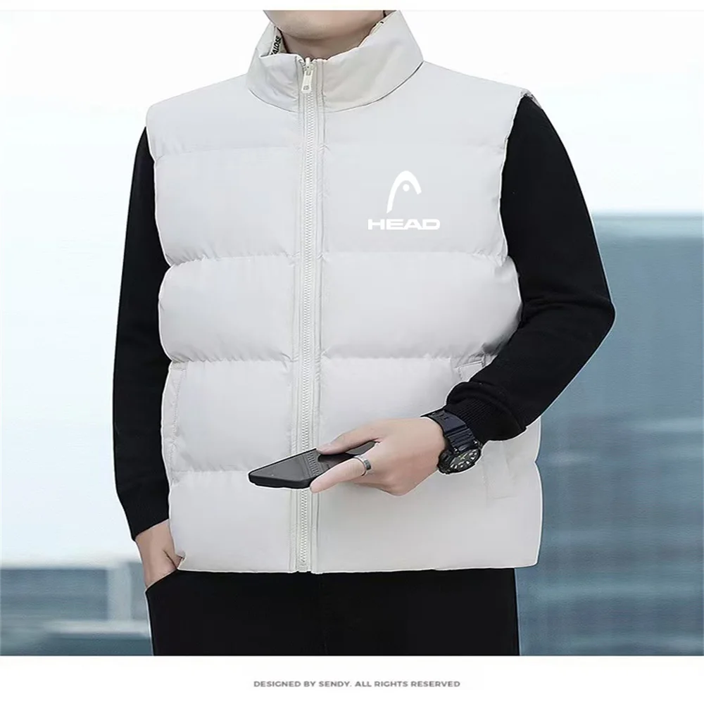 Youth fashion brand clothing warm sleeveless coat autumn and winter new sports vest stand collar down jacket double-sided wear