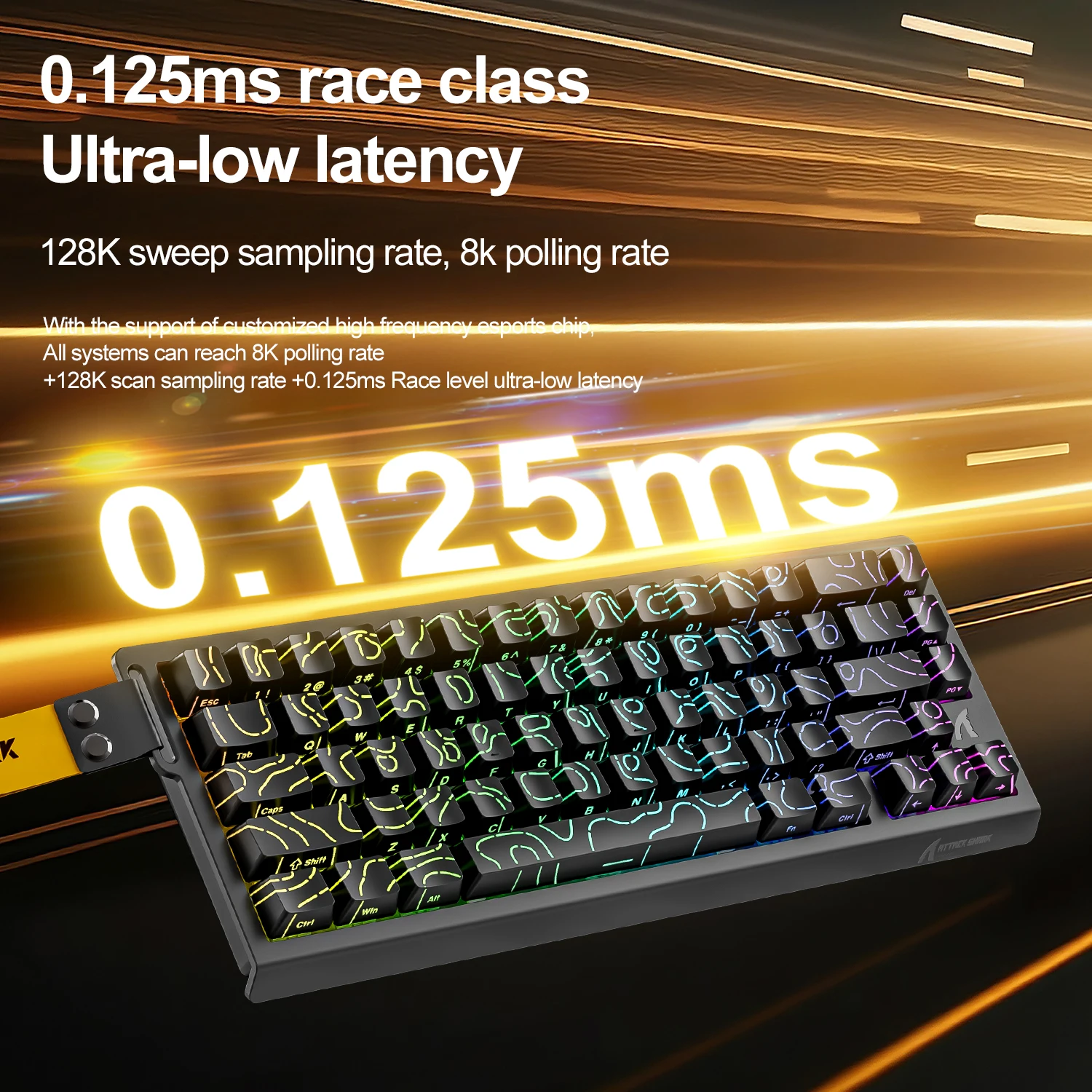 ATTACK SHARK X68 HE Rapid Trigger 8KHz Magnetic Keyboard, 0.01mm