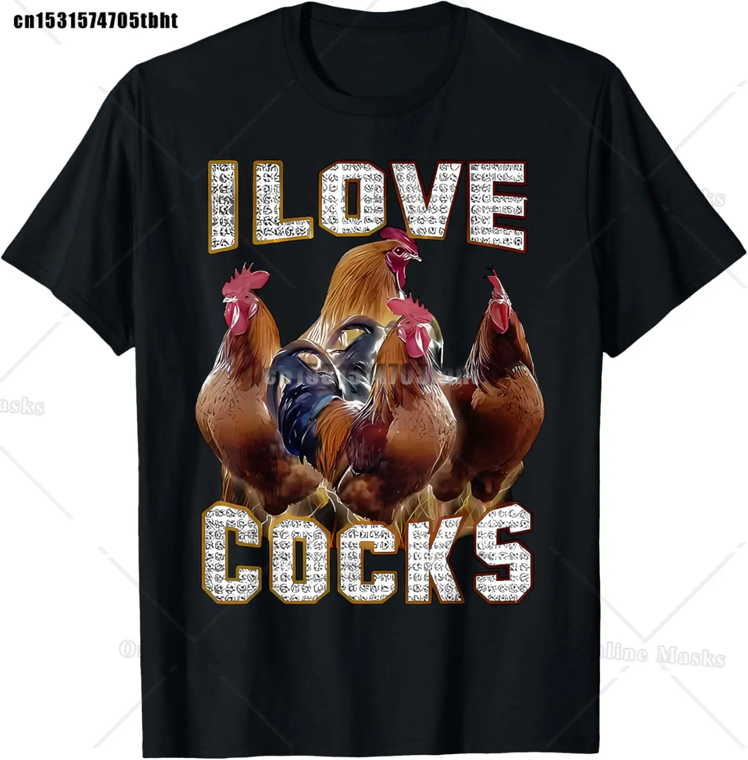 I Love Cocks Funny Roosters Meme Chicken Lovers T-Shirt Cotton Oversized Humorous Graphic Tees for Women Summer Tops Streetwear