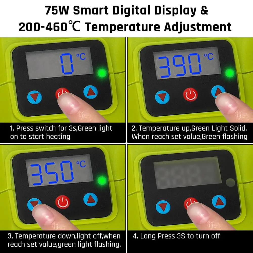 Kit de fer à souder électrique numérique sans fil LED 75W, pour batterie au Lithium Ryobi 18V, pistolet à souder électrique, outils de réparation de bricolage à domicile