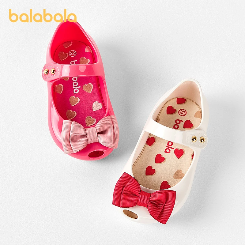 

Balabala Girls Sandals Spring Autumn Bowknot Sweet Princess Shoes Fashionable Casual Flats for Everyday Wear