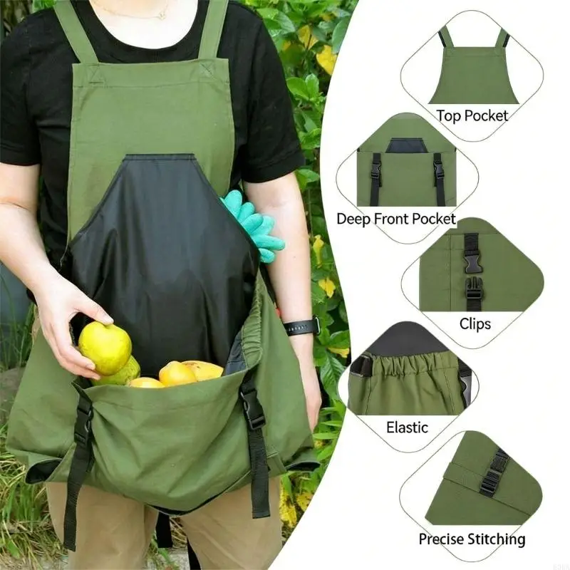 Durable Waterproof Canvas Apron With individualized Fasteners And Multiple Storage For Kitchen Drink Shop Cooking Baking 