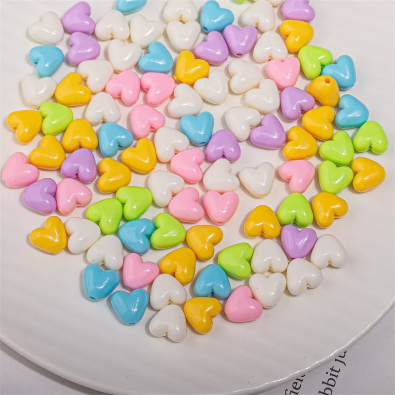 

Wholesale 200pcs/lot color print cartoon hearts shape acrylic beads diy jewelry earring/garment accessory