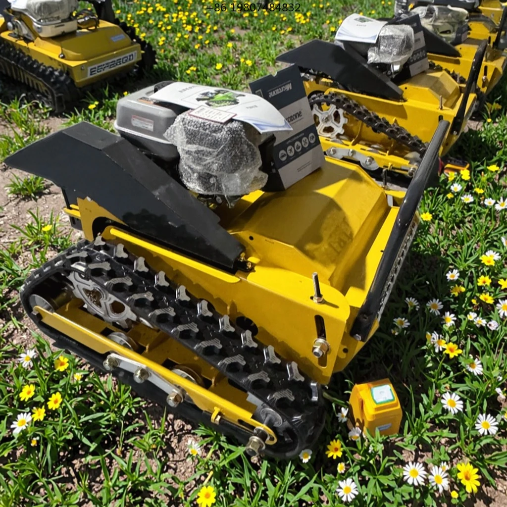Lawn Mower Rubber Tracks Climbing 500mm 800mm 1000mm DIY 4-Stroke Cordless Remote Control